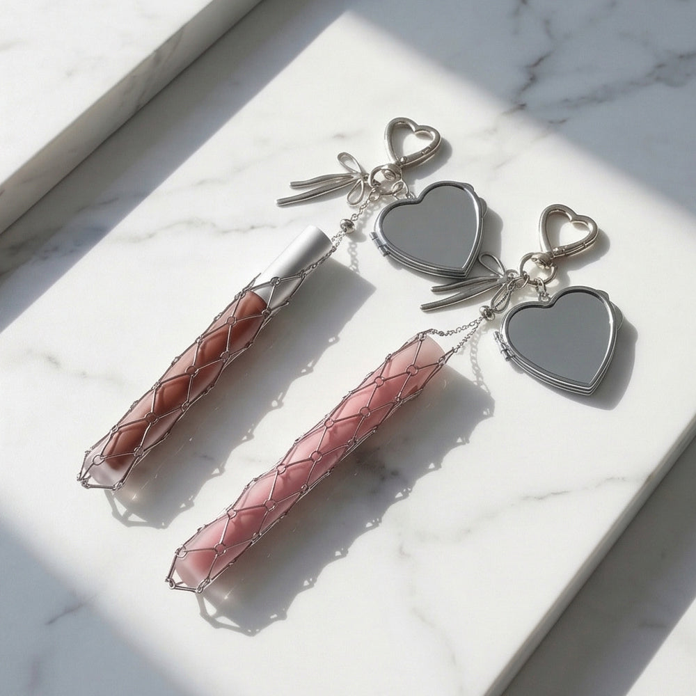 The Lipstick Charm | Lipstick Holder Mirror Bag Charm