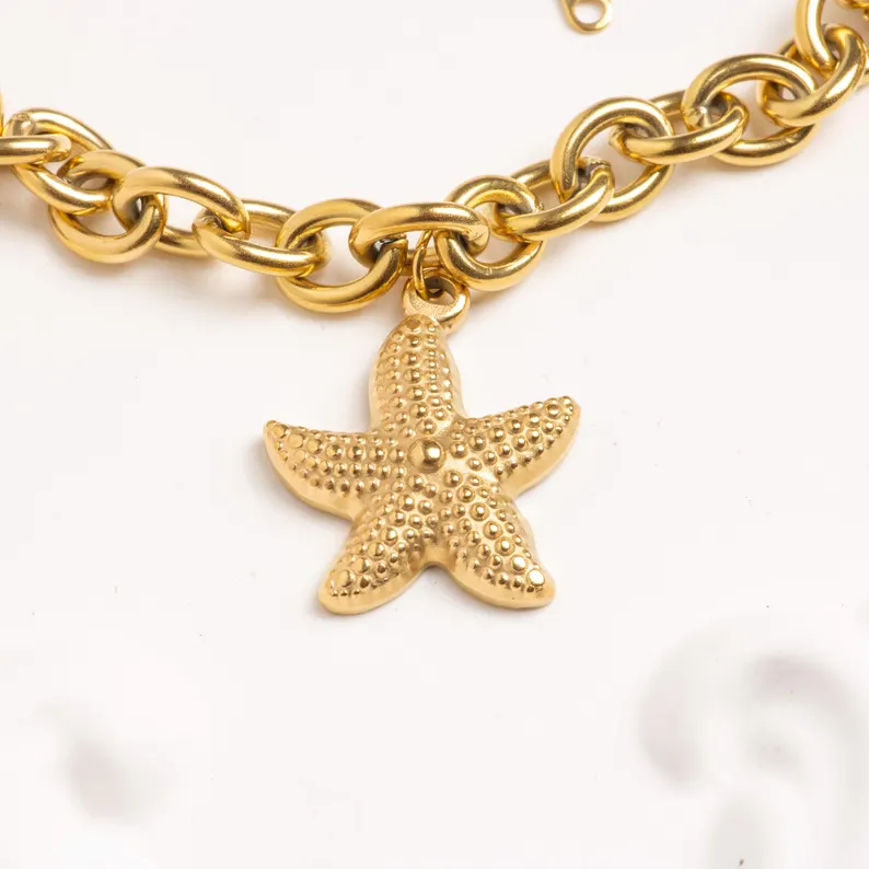 The Gold Starfish Marine Link Bracelet